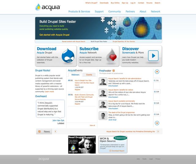 Acquia.com in July 2009 Acquia.com in July 2009