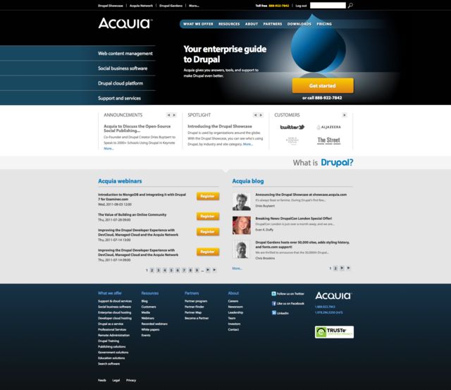 Acquia com in July 2011 Acquia com in July 2011