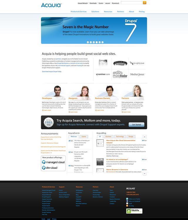 Acquia.com in June 2011 Acquia.com in June 2011