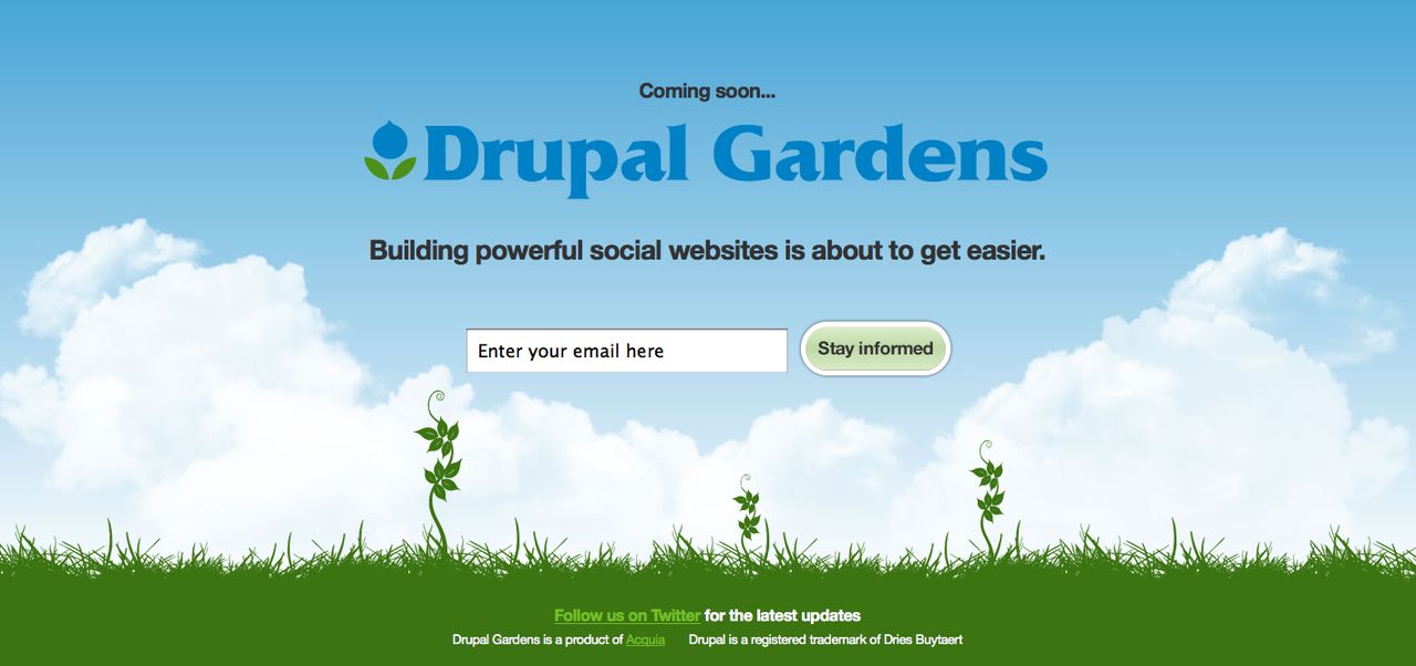 DrupalGardens.com signup form