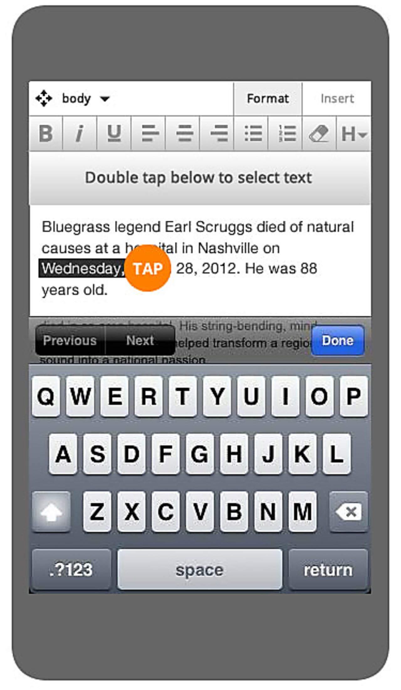 Aloha editor for Spark on a mobile device Aloha spark mobile