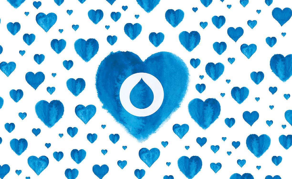 Blue hearts Hundreds of blue hearts