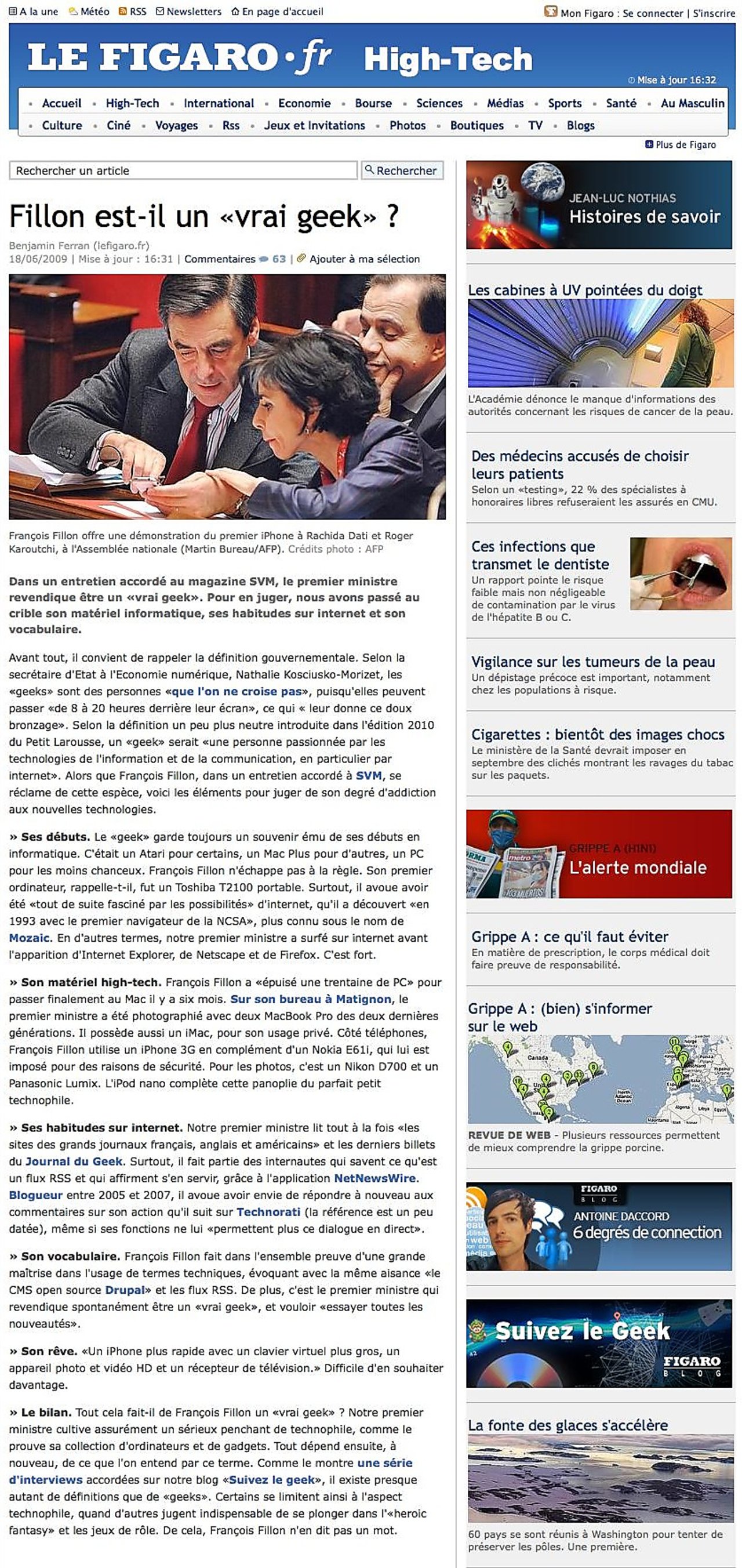 François Fillon on Drupal in Le figaro Le figaro