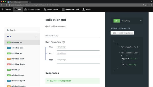Reservoir API documentation Reservoir API documentation