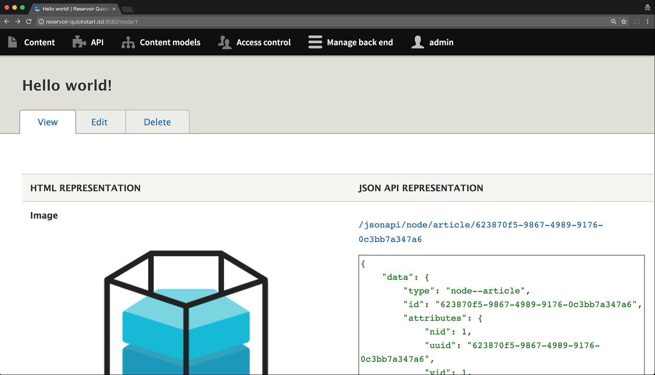 Reservoir side by side previews of HMTL and JSON API