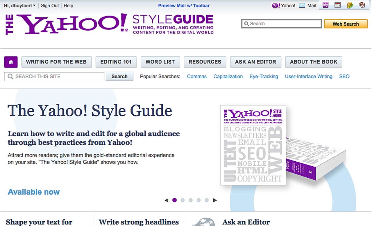 Yahoo style guide Yahoo style guide