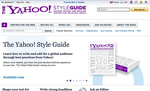 Yahoo style guide Yahoo style guide