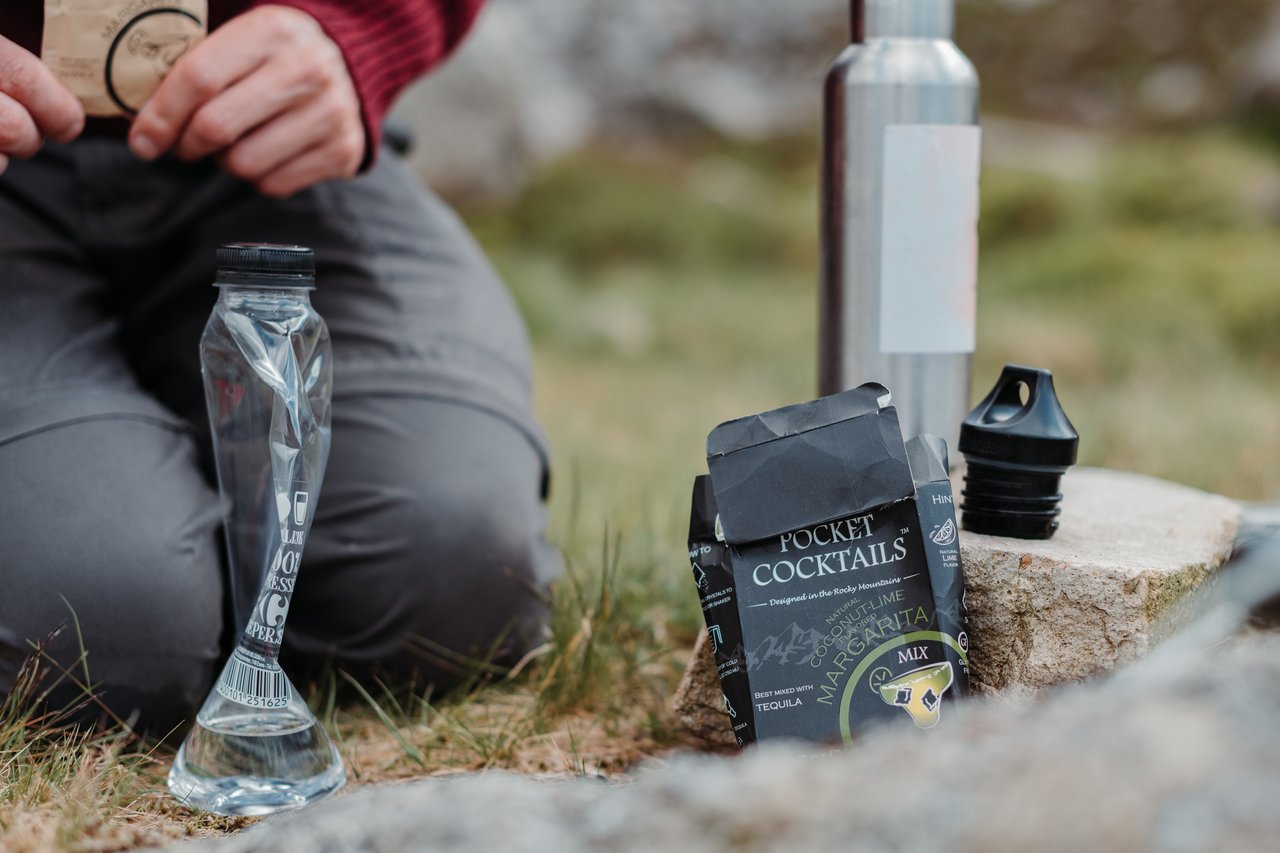 Making cocktails on a small ridge on Tryfan