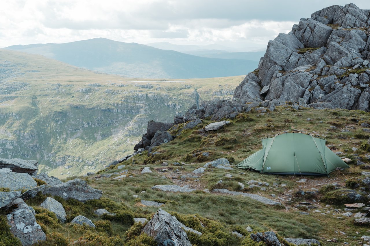 Our tent setup on a small ridge on Tryfan