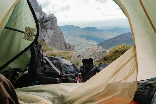 The morning after Tryfan A beautiful view from our tent