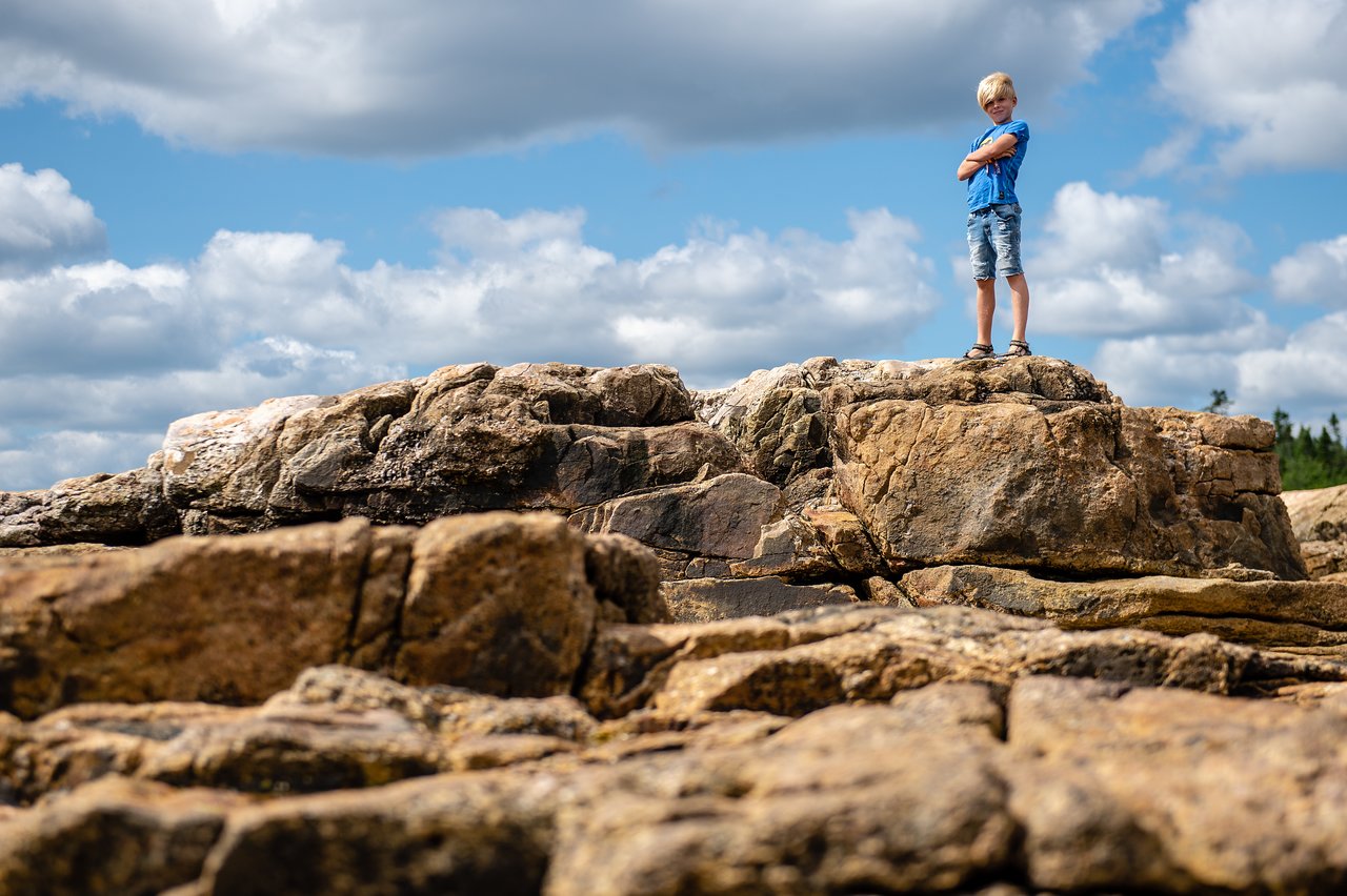 Stan on the rocks at Acadia National Park