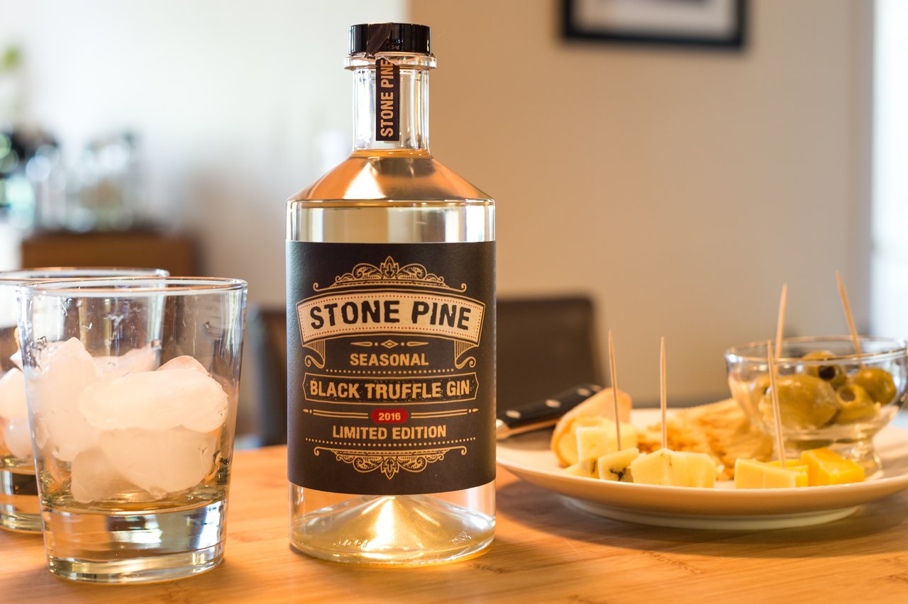 Stone pine black truffle gin