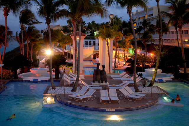El Conquistador pools by night El conquistador pools by night