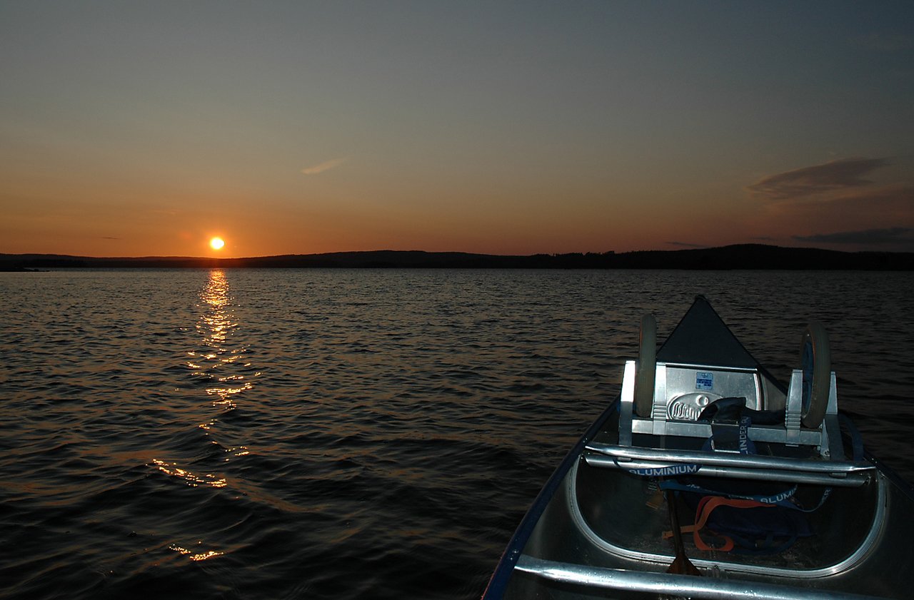Sunset from canoe