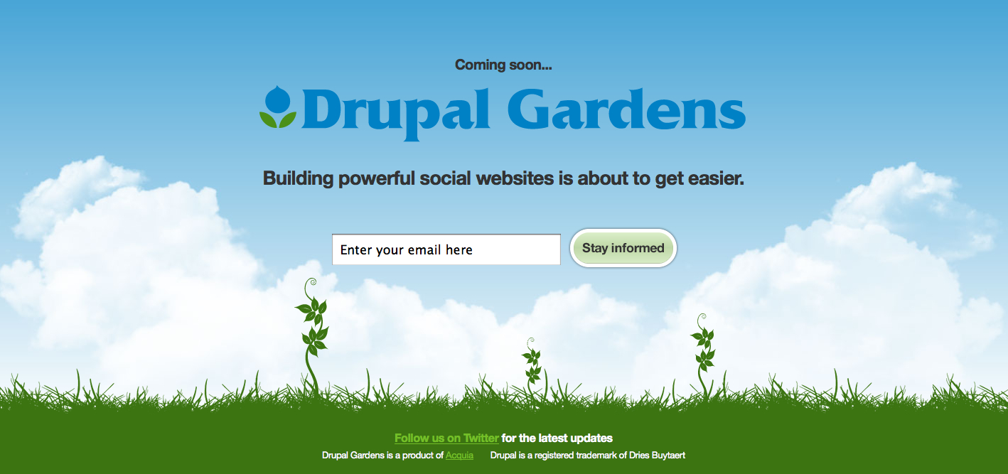 DrupalGardens.com signup form