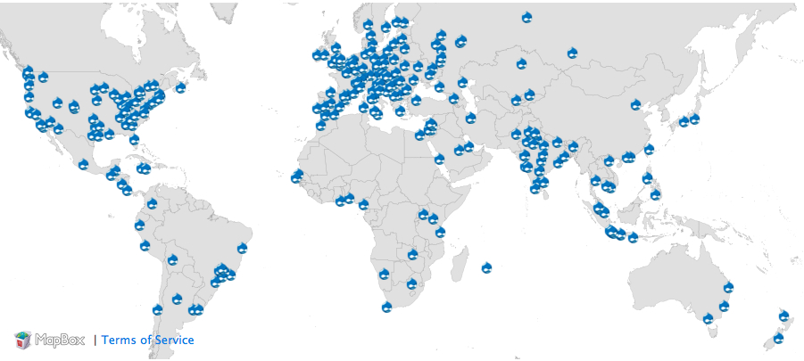 Drupal release party map