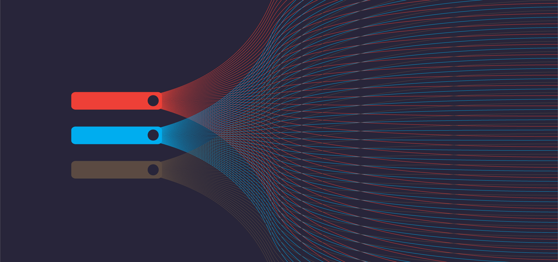 An abstract image of three boxes