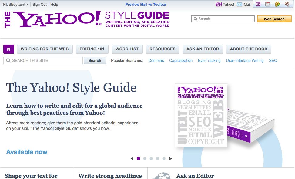 Yahoo style guide